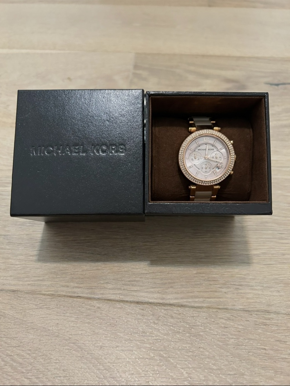 Michael Kors Men’s Rose Gold and Silver Two-Tone Chronograph Watch